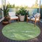 Homeroots 8' Green Blue And Ivory Round Abstract Washable Indoor Outdoor Area Rug 601052 - alternate 8