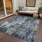 Homeroots 3' X 5' Navy Blue Gray And Ivory Abstract Washable Indoor Outdoor Area Rug 597986 - alternate 6