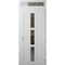 Vdomdoors Front Exterior Prehung Metal-Plastic Door Frosted Glass / MANUX 8112 White Silk / Office Commercial MANUX8112EXD-WS-W32-H80+16-LH-I - alternate 1