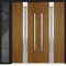 Vdomdoors Steel Double Doors Deux 1744 Natural Oak Sidelight Exterior Black Window Stainless Inserts Single M DEUX1744DEXD-OAKB-RH-W72+14 x H80 - alternate 1