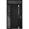 Vdomdoors Steel Door Cynex 6777 Black Sidelight and Transom Window Stainless Inserts Single Modern Painted-W3 CYNEX6777EXD-BLK-W36+16 x H80+16-Left-hand Inswing - alternate 1