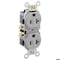 Leviton Straight Blade Receptacle, 5-20R, 20 A, 125V AC, 2 Pole, 3 Wire, Flush Mount, Single, Gray CR20-GY - alternate 3
