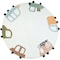Homeroots 32" Blue Green And White Cotton Cars Round Youthful Bath Rug 634891 - alternate 5