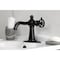 Kingston Brass One-Handle Single-Hole Bathroom Faucet with Knurled Handle and Push Pop-Up Drain, Matte Black KSD3540RKZ - alternate 4