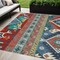Homeroots 5' X 8' Red Pink And Teal Blue Aztec Washable Indoor Outdoor Area Rug 598503 - alternate 1
