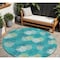 Homeroots 8' Emerald Gray And Ivory Round Polka Dot Washable Indoor Outdoor Area Rug 594234 - alternate 1