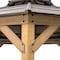 Sunjoy 13ft x 13ft  Cedar Framed Octagon Gazebo, Brown Double Tiered Steel Hardtop Roof A102007900 - alternate 6