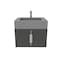 Castello Usa Nile 24-inch Black Vanity Set with Gray  Top and Chrome Handles CB-MC-24BLK-CHR-2053-GR - alternate 5
