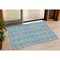 Homeroots 3' X 5' Teal Blue And Ivory Geometric Washable Indoor Outdoor Area Rug 595037 - alternate 1