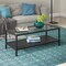 Homeroots 45" Clear And Black Glass And Steel Coffee Table With Shelf 520910 - alternate 6