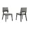 Armen Living Channell Wood Dining Chair in Black Finish with Charcoal Fabric - Set of 2 LCCHCHBLKCH - alternate 1