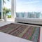 Homeroots 3' X 5' Black Green And Gold Striped Washable Indoor Outdoor Area Rug 588238 - alternate 9