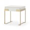 Homeroots 24" Champagne Gold and White One Drawer Nightstand 491588 - alternate 1