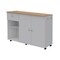 Homeroots White and Natural 54in Rolling Kitchen Island With Storage 477893 - alternate 4