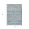 Homeroots 5' X 8' Blue And Charcoal Striped Washable Indoor Outdoor Area Rug 615657 - alternate 8