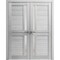 Sartodoors Solid French Double Doors 84 x 96in, Veregio 7288 Light Grey Oak W/ Frosted Glass VEREGIO7288DD-OAK-8496 - alternate 9