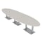 Skutchi Designs Oval Conference Table With Power Unit, 48 in W, 192 in L, Ivory HAR-OVL-48X192-DOU-K458-NA - alternate 1