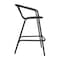 Flash Furniture Lila  Commercial Grade Indoor-Outdoor PE Rattan Restaurant Barstool with Black Aluminum Frame and Footrest in Black, PK2 2-SDA-AD632032R-BK-GG - alternate 14