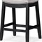 Homeroots 26" White and Black Fabric and Solid Wood Backless Counter Height Bar Chair 632494 - alternate 5
