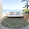 Homeroots 8' Round Blue and Green Round Floral Washable Non Skid Indoor Outdoor Area Rug 564334 - alternate 6