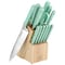 Martha Stewart Everyday 14 Piece Stainless Steel Cutlery and Wood Block Set in Mint 129060.14 - alternate 1