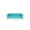 Homeroots 84" Teal Blue Faux Leather Sofa With Black Legs 530488 - alternate 5