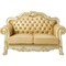 Homeroots 64in Bone And Gold Faux Leather Loveseat and Toss Pillows 515706 - alternate 1