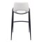 Homeroots Set of Two 30" White and Black Faux Leather and Steel Low Back Bar Height Bar Chairs 555672 - alternate 7