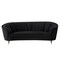 Homeroots 92" Black Velvet Sofa 491038 - alternate 7