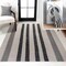 Jonathan Y Vichy Geometric Striped Non-Slip Machine-Washable Ivory/Dark Gray 8 ft. x 10 ft. Area Rug WSH122B-8 - alternate 1