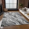 Homeroots 10' X 14' Gray Charcoal And Ivory Abstract Washable Indoor Outdoor Area Rug 582997 - alternate 6