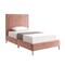 Homeroots Blush Solid Wood Twin Upholstered Velvet Bed with Nailhead Trim 544787 - alternate 7