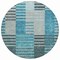 Homeroots 8' Teal Blue Aqua And Gray Round Striped Washable Indoor Outdoor Area Rug 581715 - alternate 7