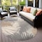 World Rug Gallery Amalfi Contemporary Tropical Floral Indoor/Outdoor Area Rug 5 ft x 7 ft Oval Gray 8013GRAY5OV - alternate 1