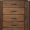 Homeroots 48" Oak Finish 5 Drawer Chest Dresser With Brass Metal Hardware 376967 - alternate 7