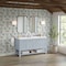 James Martin Vanities Breckenridge 60 in. Double Vanity, Serenity Blue, w/ 3 CM White Zeus Quartz Top 330-V60D-SRB-3WZ - alternate 3