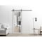 Sartodoors Sturdy Barn Door Clear Tempered Glass, Lucia 2566 White Silk and Aluminum Strips, 6.6FT Black Rail LUCIA2566BD-B-WS-24 x 96 - alternate 6