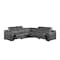 Homeroots Dark Gray Italian Leather Power Reclining L Shaped Five Piece Corner Sectional 544981 - alternate 1