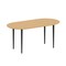 Homeroots 67" Natural and Black Solid Wood Oval Dining Table 712138 - alternate 1