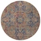 Homeroots 8' Red Orange And Blue Round Oriental Washable Indoor Outdoor Area Rug 563840 - alternate 8