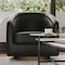 Flash Furniture Dean Club Style Commercial Barrel Accent Armchair, 360 Degree Swivel Metal Base and Sloped Armrests BS-AC22-064-BLKPU-GG - alternate 9