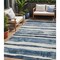 Homeroots 5' X 8' Denim Blue And Gray Striped Washable Indoor Outdoor Area Rug 605898 - alternate 1