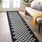 World Rug Gallery Contemporary Checkered Border Washable Non Slip Runner Rug 2 ft x 8 ft Black WR81BLACK2X8 - alternate 1