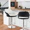 Elama 2 Piece Adjustable Faux Leather Bar Stool in White with Black Trim and Chrome Base ELM-705-WHT-BLK - alternate 8
