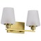 Nuvo Lune, 2 Light Vanity, Vintage Brass Finish, Etched White Glass 60/8232 - alternate 1