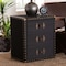 Baxton Studio Mallison Vintage Black Canvas 3-Drawer End Table 251-13916-ZORO - alternate 10