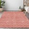 Homeroots 5' X 8' Salmon And Ivory Geometric Washable Indoor Outdoor Area Rug 596202 - alternate 5