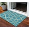 Homeroots 3' X 5' Teal Blue Ivory And Green Abstract Washable Indoor Outdoor Area Rug 600570 - alternate 1