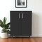 Homeroots 35in Black Wood Rolling Storage Cabinet With Two Doors 479950 - alternate 4