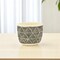 Homeroots Black And White Ceramic 30 Ounce Geometric Round Distressed Pot Planter 487438 - alternate 3
